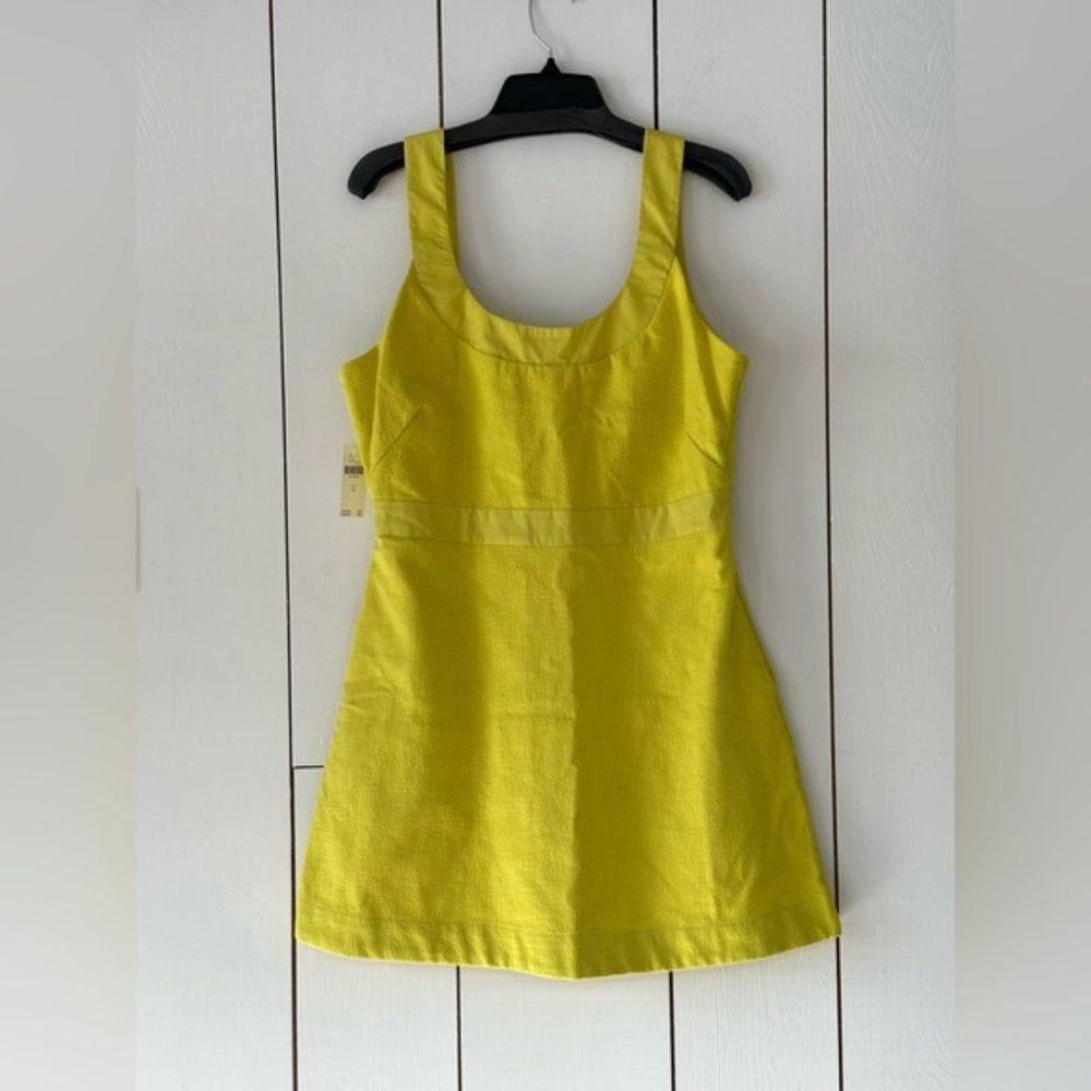 Anthropologie Yellow Green Sundress Sleeveless Square Neck - Picture 2 of 9